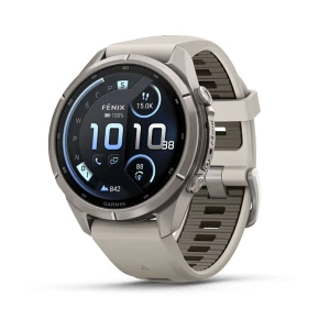 Garmin Fenix 9 PRO inReach 43 mm Tytanowy z silikonowym paskiem w kolorze Fog gray / Dark sandstone [010-04335-81]