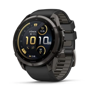 Garmin Fenix 9 PRO inReach 51 mm Tytanowy w kolorze Carbon Gray z powłoką DLC z silikonowym paskiem w kolorze Black / Pebble Gray [010-04337-11]