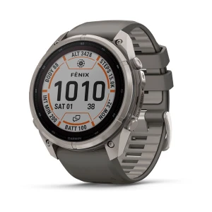 Garmin Fenix 9 PRO SOLAR inReach 51 mm Tytanowy z silikonowym paskiem w kolorze Pebble Gray [010-04339-01]