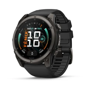 Garmin Fenix 9 51 mm Tytanowy w kolorze Carbon Gray z powłoką DLC z silikonowym paskiem w kolorze Black [010-04763-11]