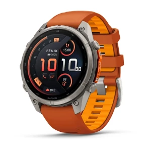 Garmin Fenix 9 PRO inReach 47 mm Tytanowy z silikonowym paskiem w kolorze Autumn Orange / Spark Orange [010-04336-01]