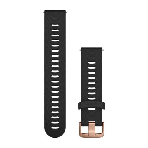 Pasek Garmin Quick Release 20 mm / Czarny z różowozłotym zapięciem / dedykowany do Forerunner 245 [﻿010-11251-1H]