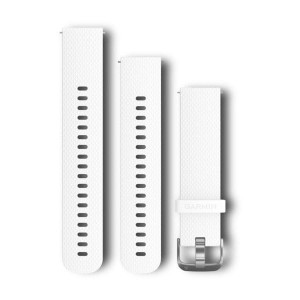 Paski Quick Release 20 mm / Biały silikonowy pasek z elementami ze stali nierdzewnej