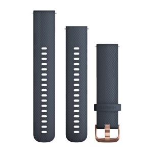 Silikonowy Pasek Garmin Quick Release 20 mm / Granatowy z różowozłotym zapięciem [﻿010-12561-11] 