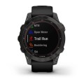010-02540-21 Garmin Fenix 7 Sapphire Solar / Tytanowo-szary z powłoką węglową (DLC) i z czarnym paskiem