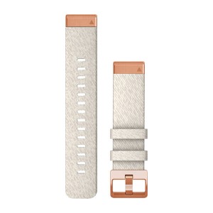 Garmin Pasek nylonowy QuickFit 20mm / Kremowy z różowo-złotym zapięciem / Seria Fenix 7s 6s 5s PRO / Seria Epix PRO 42mm [﻿010-13102-09]