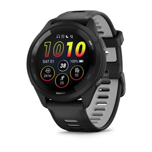 Garmin Forerunner 265 Czarny / czarno-szary silikonowy pasek [010-02810-10]