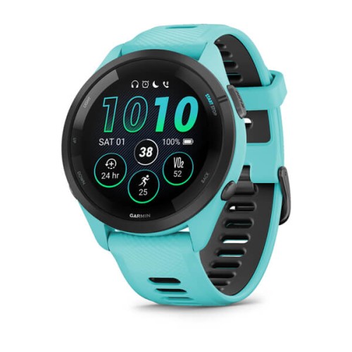 Garmin Forerunner 265 Czarny / czarno-szary silikonowy pasek [010-02810-10]