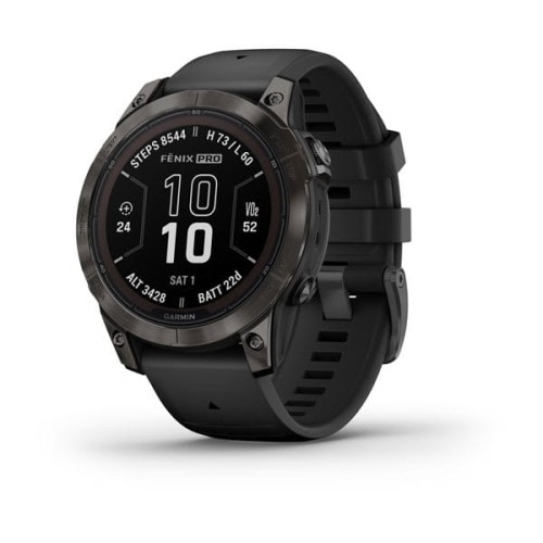Garmin Fenix 7 Pro Sapphire Solar DLC Titanium węglowoszary / czarny pasek [﻿010-02777-11]