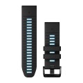 Garmin Paski do zegarka QuickFit 26mm / czarny - błękitny - Fenix 7x PRO 6x 5x / Epix PRO 51mm / Tactix / Quatix [﻿010-13281-05]