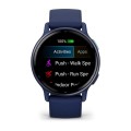 Garmin vívoactive 5  / Metaliczny aluminiowy bezel w kolorze Navy z kopertą w kolorze Navy i silikonowym paskiem [﻿010-02862-12]