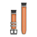 Garmin Paski do zegarka QuickFit 22mm / mglisty szary / pomarańczowy - Fenix 7 Pro 6 Pro 5 / Epix PRO 47mm / Forerunner 935 945 955 965 / Instinct / Marq /[010-13280-02]