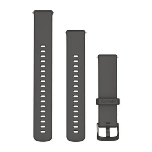 Garmin Pasek Quick Release 18 mm - Vivoactive 4s / Vivomove 3S / Venu 2S, 3S / Forerunner 255s, 265s - Szary żwirowy / kamiennoszary, grafitowe zapięcie [010-13256-00]