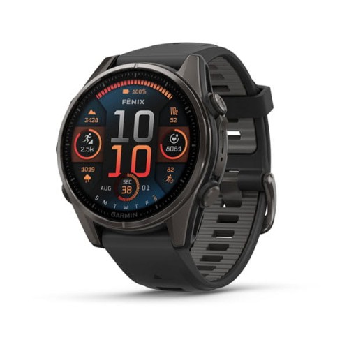 Garmin Fenix 8 AMOLED  43 mm Sapphire Carbon grey DLC titanium z paskiem silikonowym w kolorze czarnym / Pebble grey [﻿010-02903-21]