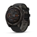 Garmin Fenix 8 47 mm Solar Sapphire Carbon grey DLC titanium z paskiem silikonowym w kolorze czarnym / Pebble grey [010-02906-11]