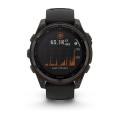 Garmin Fenix 8 47 mm Solar Sapphire Carbon grey DLC titanium z paskiem silikonowym w kolorze czarnym / Pebble grey [010-02906-11]