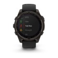Garmin Fenix 8 — 47 mm, Solar, Sapphire / Sapphire, Carbon grey DLC titanium z paskiem silikonowym w kolorze czarnym / Pebble grey [010-02906-11]