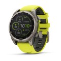 Garmin Fenix 8 47 mm MIP Solar Sapphire | Tytanowy z paskiem silikonowym w kolorze Amp yellow / Graphite [010-02906-21]