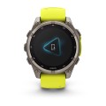 Garmin Fenix 8 — 47 mm, Solar, Sapphire / Sapphire, Tytanowy z paskiem silikonowym w kolorze Amp yellow / Graphite [010-02906-21]