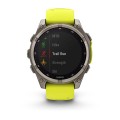 Garmin Fenix 8 — 47 mm, Solar, Sapphire / Sapphire, Tytanowy z paskiem silikonowym w kolorze Amp yellow / Graphite [010-02906-21]