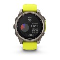 Garmin Fenix 8 — 47 mm, Solar, Sapphire / Sapphire, Tytanowy z paskiem silikonowym w kolorze Amp yellow / Graphite [010-02906-21]