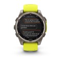 Garmin Fenix 8 — 47 mm, Solar, Sapphire / Sapphire, Tytanowy z paskiem silikonowym w kolorze Amp yellow / Graphite [010-02906-21]