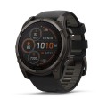 Garmin Fenix 8 51 mm MIP Solar Sapphire Carbon grey DLC titanium z paskiem silikonowym w kolorze czarnym / Pebble grey [010-02907-11]