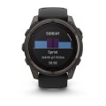 Garmin Fenix 8 — 51 mm, Solar, Sapphire / Sapphire, Carbon grey DLC titanium z paskiem silikonowym w kolorze czarnym / Pebble grey [010-02907-11]