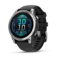 Garmin Fenix E / Stal nierdzewna z Czarny silikonowy pasek [﻿010-03025-00]